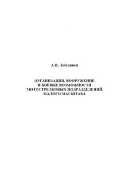 Организация, вооружение и боевые возможности мотострелковых подразделений малого масштаба